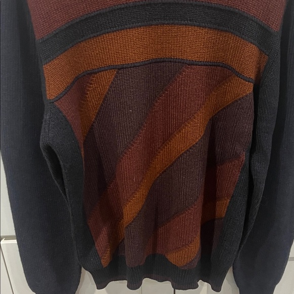 Dalmine Uomo Men's Italian Brown and Navy Sweater size M - Picture 4 of 5
